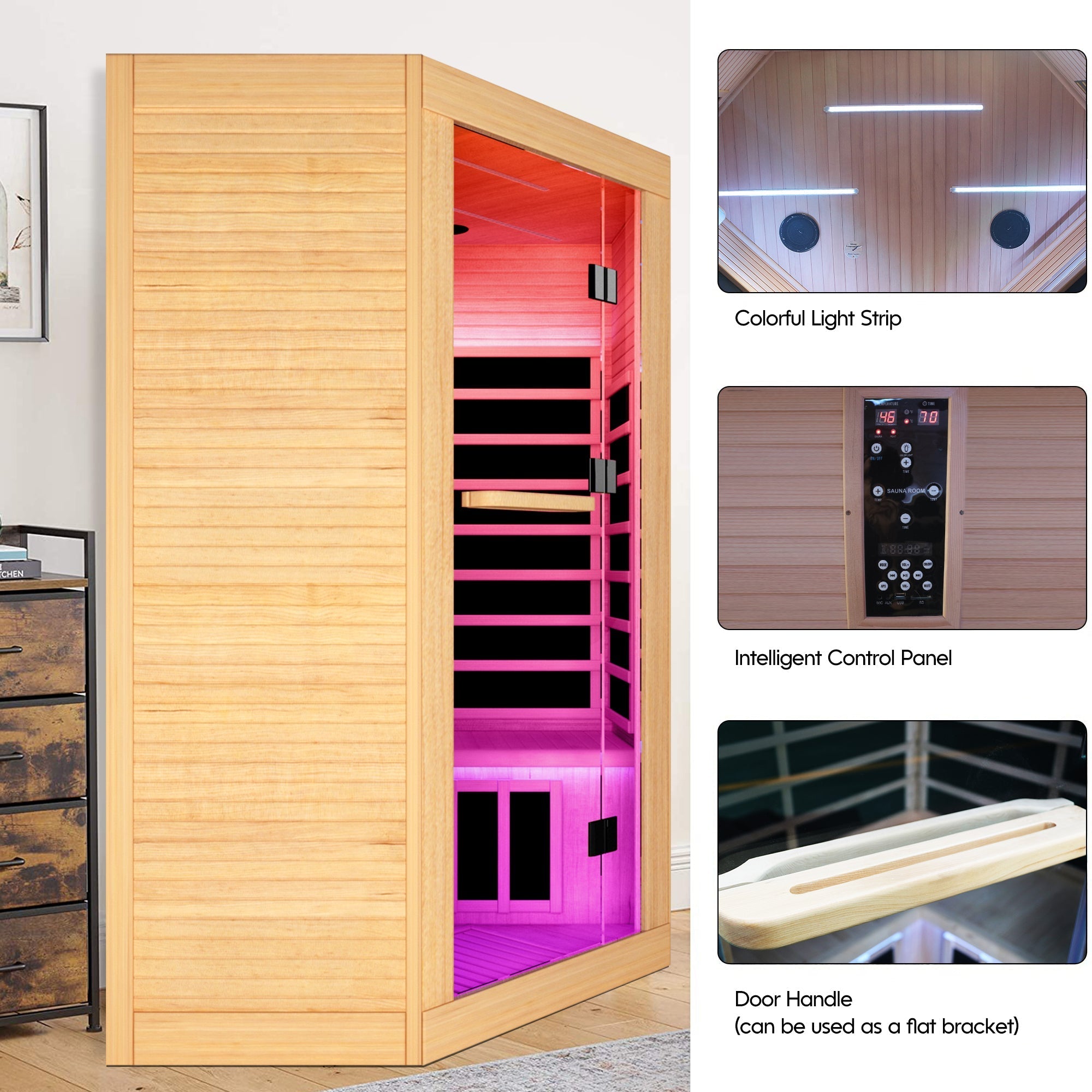Canadian hemlock pentagonal double sauna